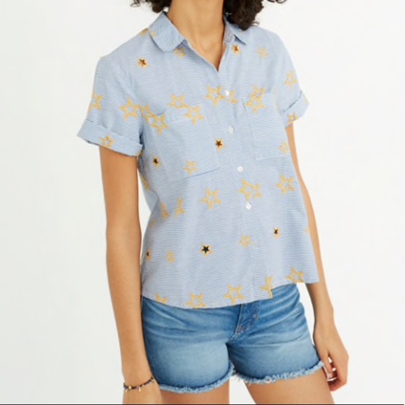 Madewell Star Embroidered Striped Shirt - Picture 4 of 6